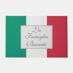 La Famiglia Italian Flag Your Custom Family Name Doormat