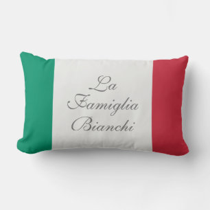 La Famiglia Italian Flag Your Custom Family Name Lumbar Cushion
