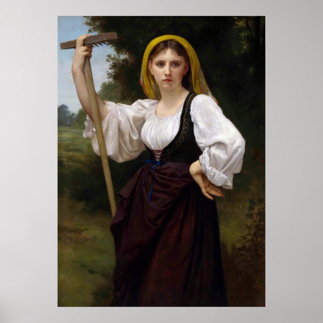 La Faneuse by William-Adolphe Bouguereau Poster (Front)