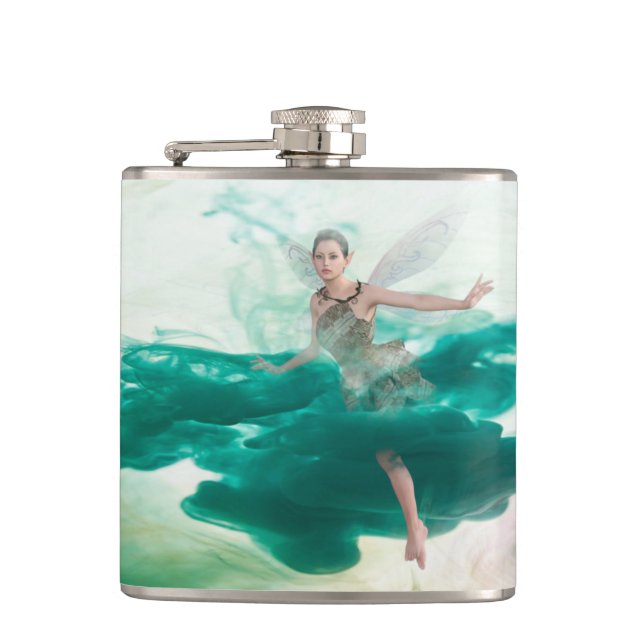 La Fee Verte, Absinthe Green Fairy Hip Flask (Front)