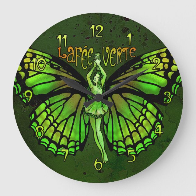 La Fee Verte Wings Outspread Large Clock (Front)