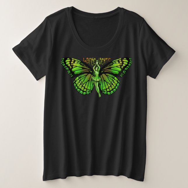 La Fee Verte With Wings Outspread Plus Size T-Shirt (Design Front)