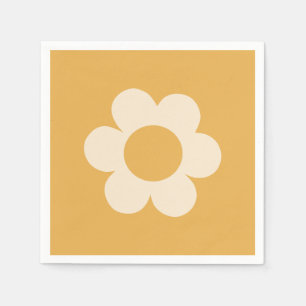 La Fleur 07 Retro Floral Yellow Flower Napkin