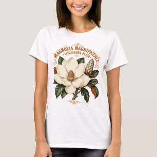 LA Flowering Magnolia-Tree Motif T-Shirt