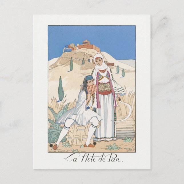 La flute de Pan by George Barbier (1923) Postcard (Front)