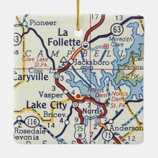 La Follette TN Ceramic Ornament (Back)