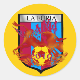 La furia futbol fans soccer shield gifts classic round sticker