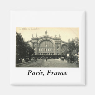 La Gare du Nord Paris, France c1905 Vintage Magnet