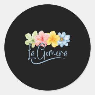 La Gomera Flowers Canary Islands Spain Floral Vaca Classic Round Sticker