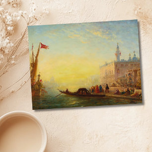 La Gondole, Quai Des Esclavons – Félix Ziem Postcard