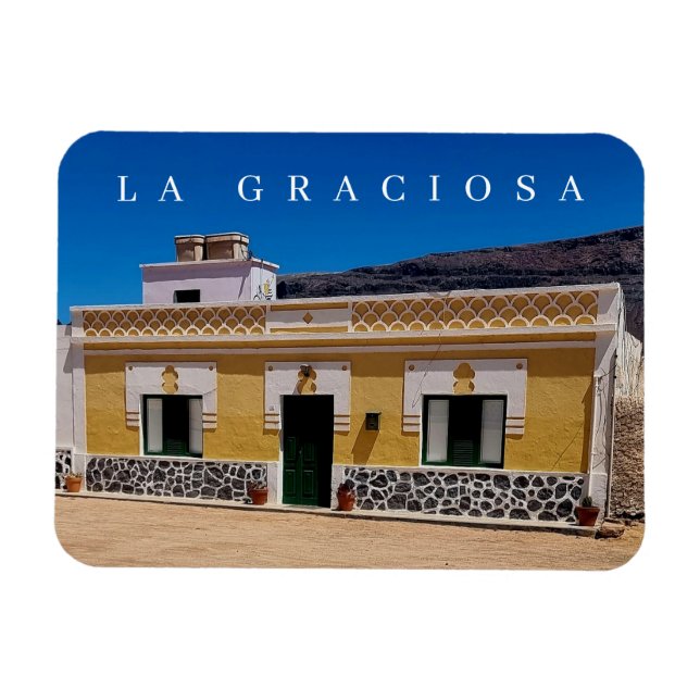 La Graciosa colorful building view magnet (Horizontal)