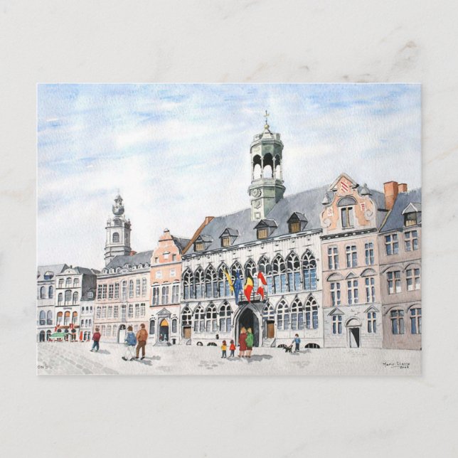 La Grand-Place, Mons, Belgium Postcard (Front)
