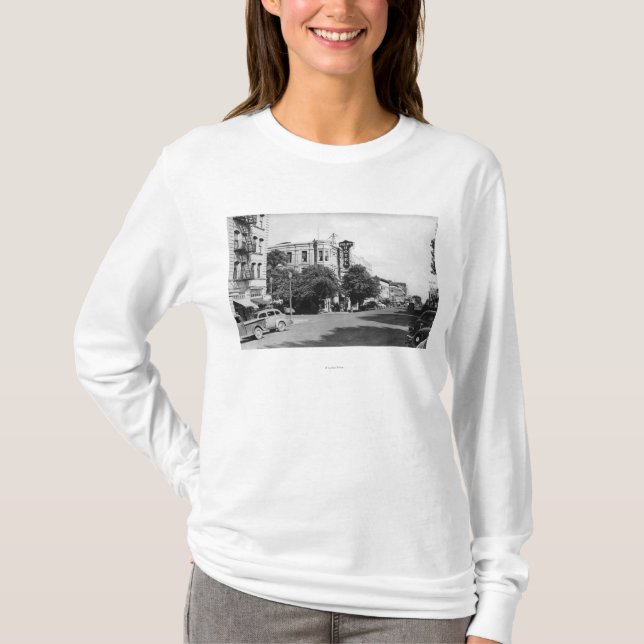 La Grande, Oregon Main Street View Photograph T-Shirt (Front)