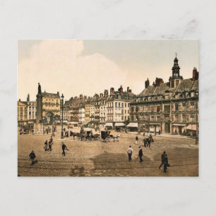 La Grande Place, Lille, France vintage Photochrom Postcard
