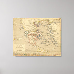 La Grece, les cotes de l'Asie Mineure Canvas Print