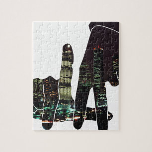 LA hands skyline Jigsaw Puzzle