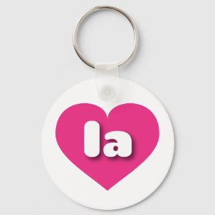 la hot pink heart - I love la Key Ring