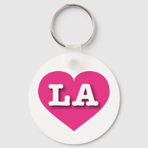 LA Hot PInk Heart - I love LA Key Ring