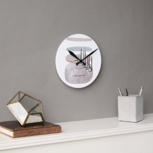 La ilaha illa Allah Arabic Calligraphy – Minimal Round Clock