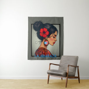La Jíbaraza 14 – Puerto Rican Jíbara Art • Boricua Tapestry