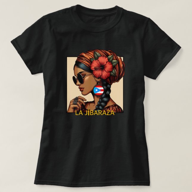 La Jibaraza 2 – Puerto Rican Jíbara • Boricua T-Shirt (Design Front)