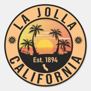 La Jolla Beach Cove - San Diego California Classic Round Sticker