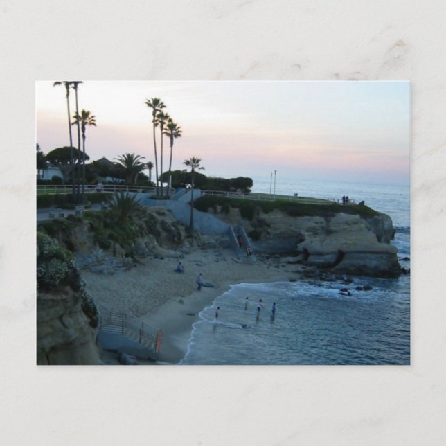La Jolla Beach Sunset Custom California Postcard (Front)