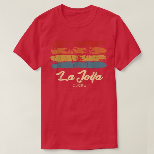 La Jolla California Palm Trees CA Retro  T-Shirt (Design Front)