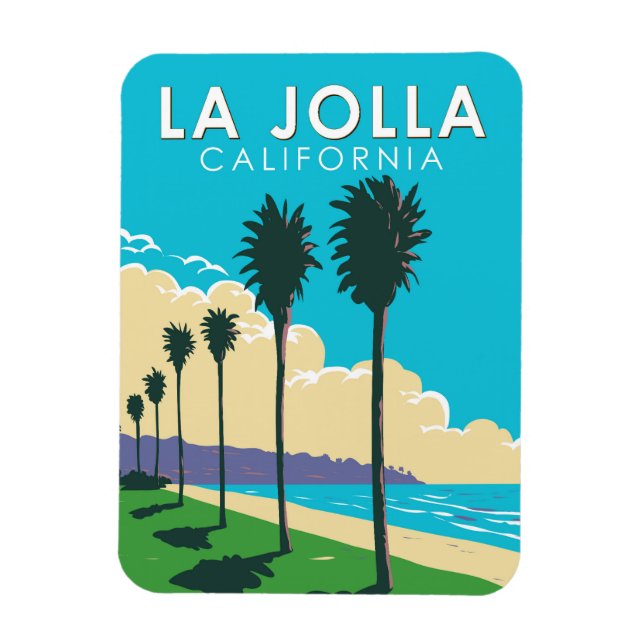 La Jolla California Travel Art Vintage Magnet (Vertical)