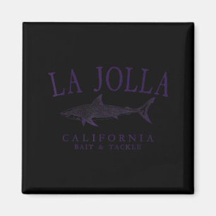 La jolla california vintage plum art fishing magnet
