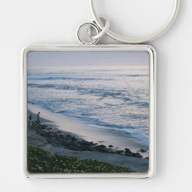La Jolla Cove Beach Sunset Custom Keychain (Front)