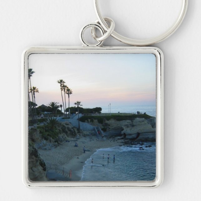 La Jolla Cove Beach Sunset Custom Keychains (Front)