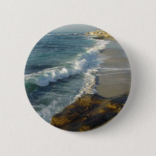 La Jolla Cove Beach Waves Sand Ocean 6 Cm Round Badge