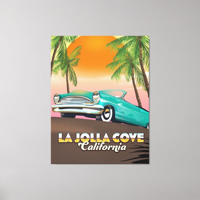 La Jolla Cove California travel poster Canvas Print (Front)