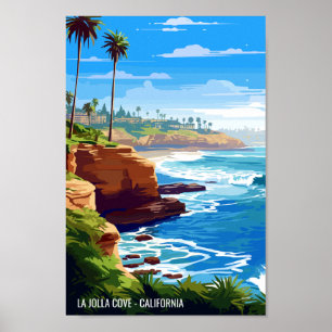 La Jolla Cove California vintage travel place Poster