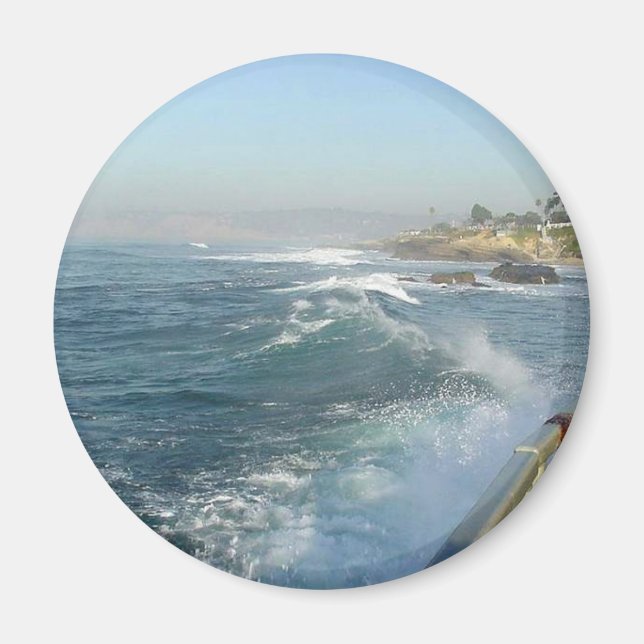 La Jolla Cove Ocean Beach Waves Magnet (Front)