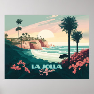 La Jolla Cove San Diego California Retro Poster