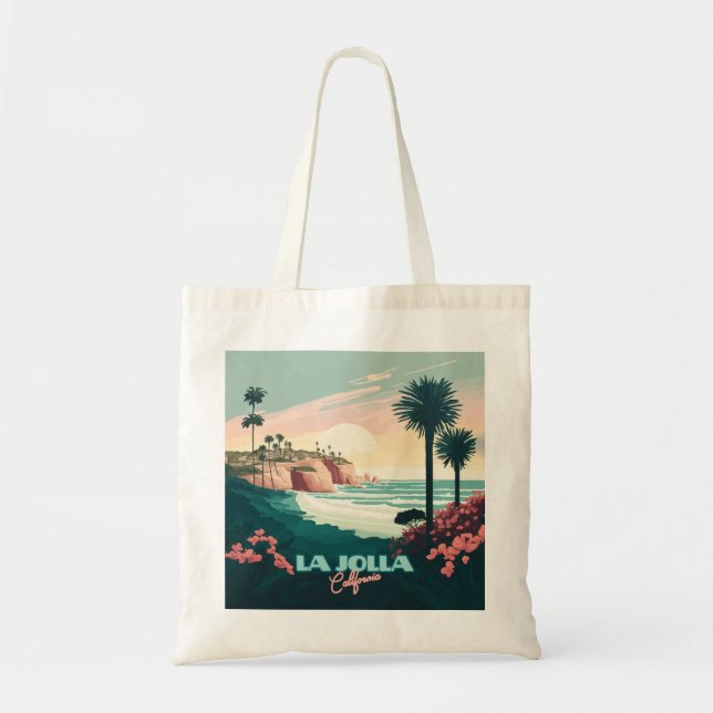 La Jolla Cove San Diego California Retro Tote Bag (Front)