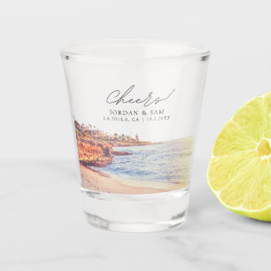 La Jolla Photo Wedding Favour Cheers Shot Glass