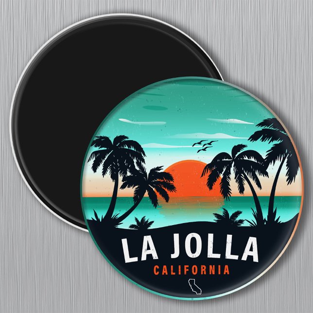 La Jolla San Diego Ca Retro Sunset Souvenir 60s Magnet (Creator Uploaded)