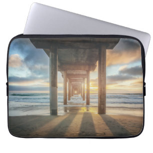 La Jolla, Scripps'S Pier At Sunset San Diego Laptop Sleeve