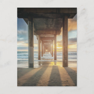 La Jolla, Scripps'S Pier At Sunset   San Diego Postcard
