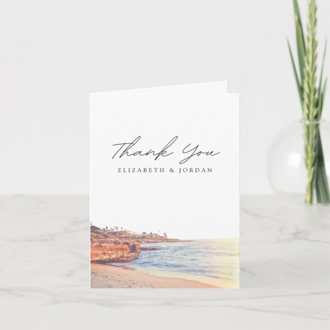 La Jolla Sunset Blank Thank You Card (Front)