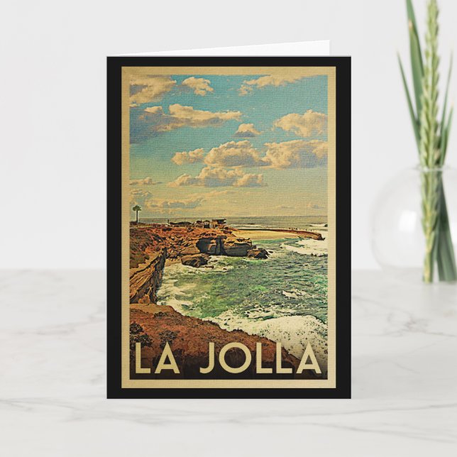 La Jolla Vintage Travel - California Coast Card (Front)