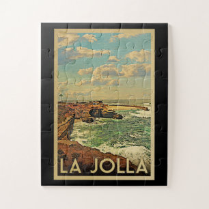 La Jolla Vintage Travel - California Coast Jigsaw Puzzle