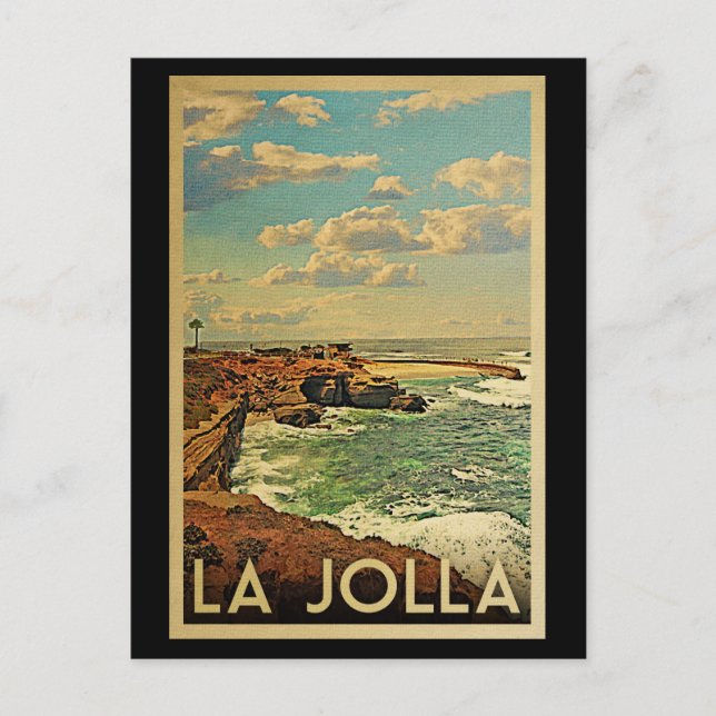 La Jolla Vintage Travel - California Coast Postcard (Front)
