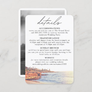 La Jolla Wedding Details Enclosure Card