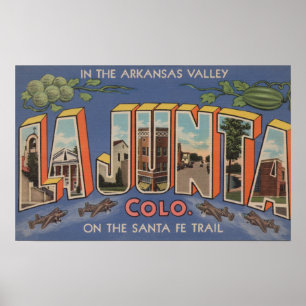 La Junta, Colorado - Large Letter Scenes 2 Poster