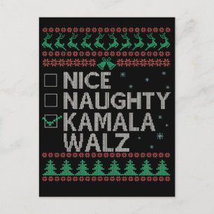 La Kamala Harris Ugly Christmas Sweater Election Announcement Postcard