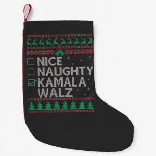 La Kamala Harris Ugly Christmas Sweater Election Small Christmas Stocking